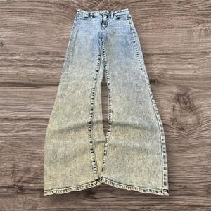 Light Wash Flared Denim Jeans Vintage 24x30 Y2K Stacked Baggy